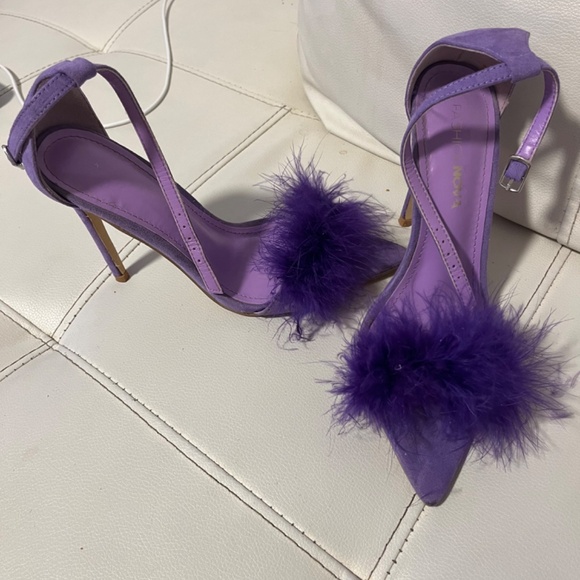 Purple feather heels - Picture 2 of 3